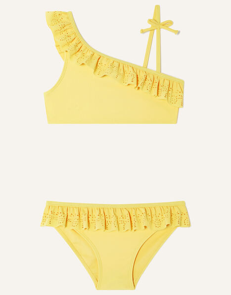 Laser Cut One-Shoulder Bikini Yellow, Yellow (YELLOW), large
