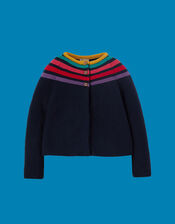Frugi Gabbie Cardigan , Blue (NAVY), large