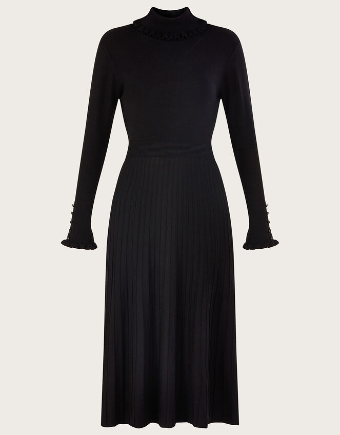 Roll Neck Knit Dress with LENZING™ ECOVERO™ , Black (BLACK), large