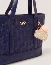 Bow Quilted School Tote Bag, , large