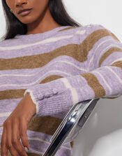 Simone Stripe Jumper, Purple (LILAC), large