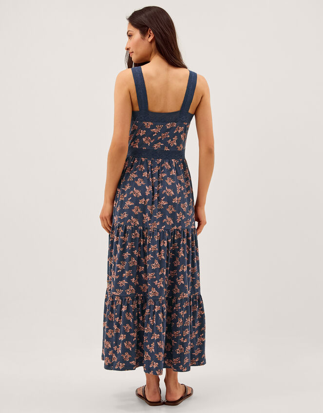 Polly Print Jersey Midi Dress, Blue (NAVY), large