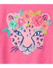 Hatley Sequin Cheetah T-Shirt, Pink (PINK), large