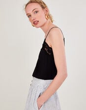 Clara Lace Cami Top with LENZING™ ECOVERO™	, Black (BLACK), large