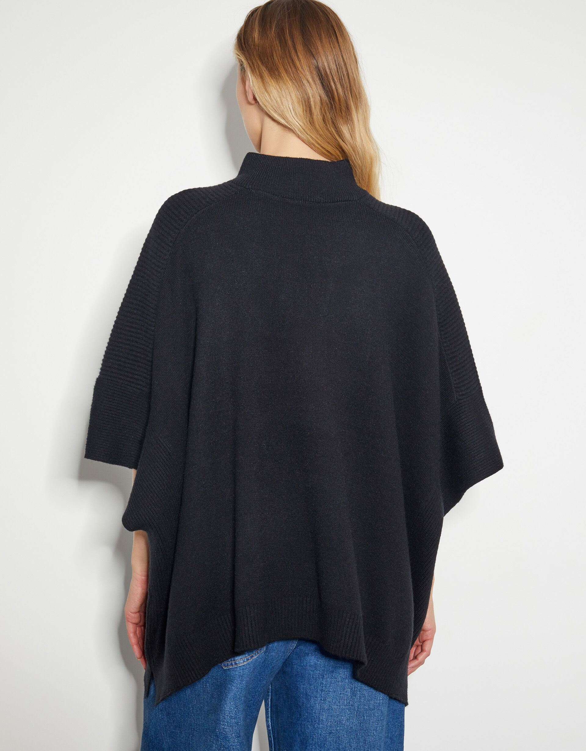 Poncho sweater black cheap