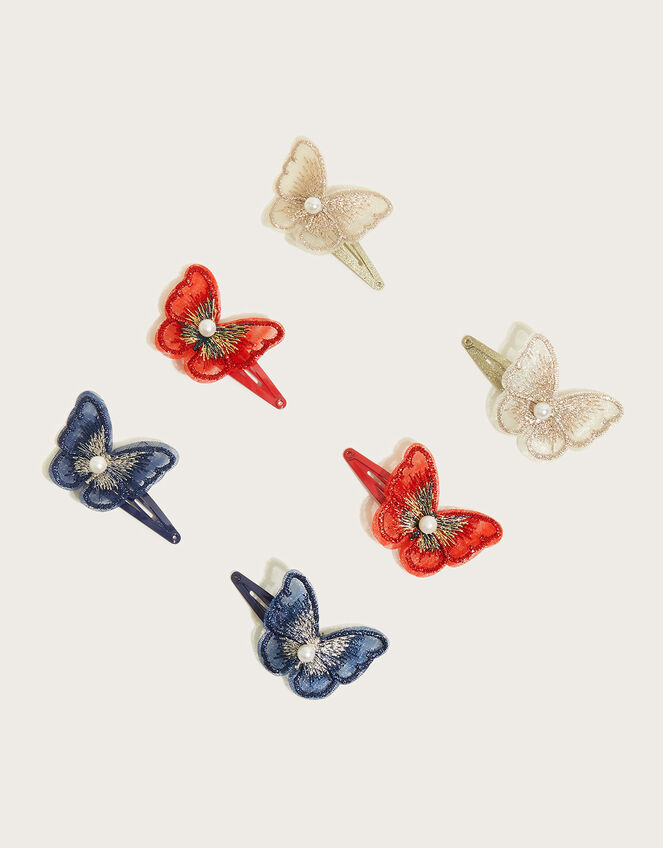 Flutter Butterfly Hair Clips 6 Pack, , large