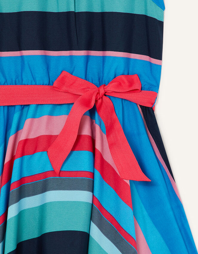 Stripe Hanky Hem Dress , Blue (BLUE), large