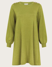 Susie Mini Jumper Dress, Green (OLIVE), large