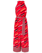 Gina Jersey Print Jumpsuit, Red (RED), large