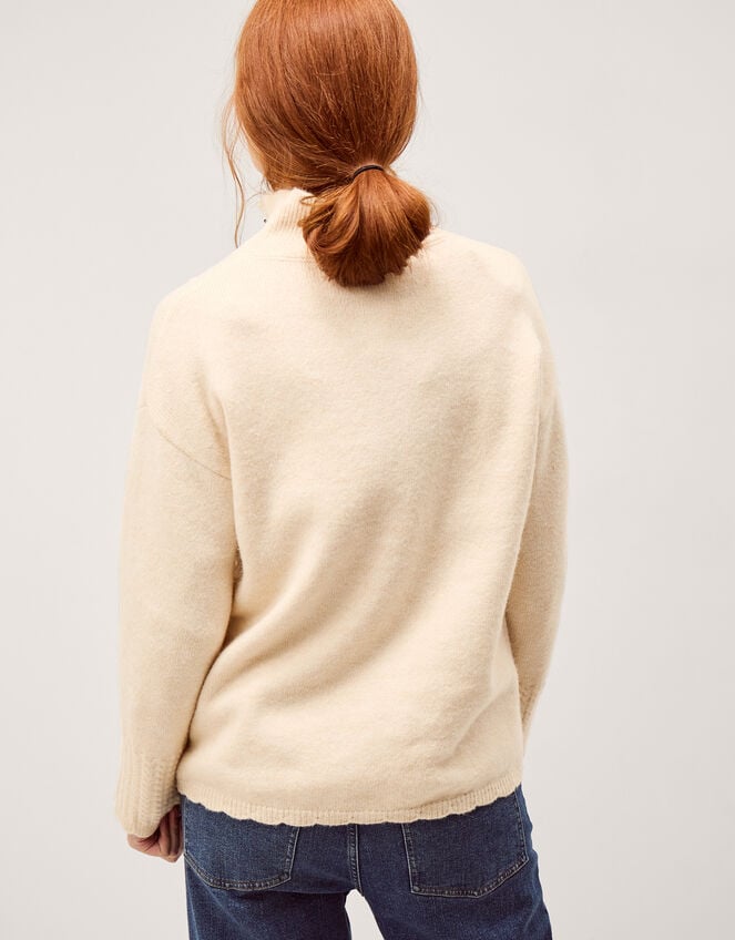 Em Floral Embroidered Knit Jumper, Ivory (IVORY), large