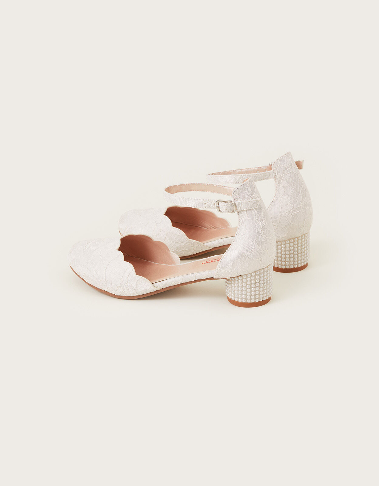 Lace Two Part Heels Ivory