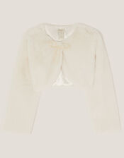 Marie Bow Faux Fur Shrug, Ivory (IVORY), large