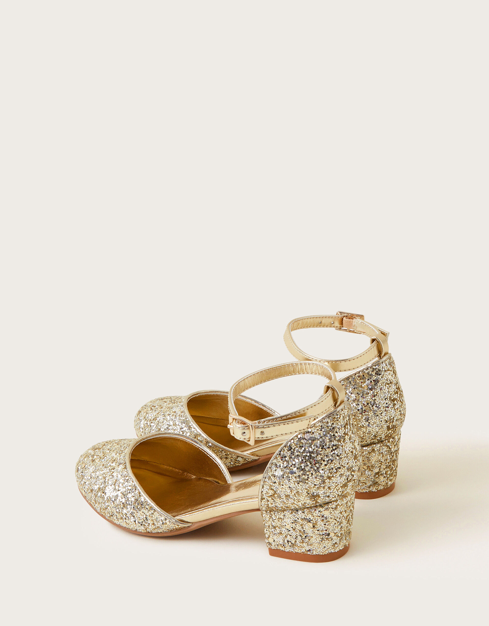 Glitter Two Part Heels Gold Shoes Monsoon UK