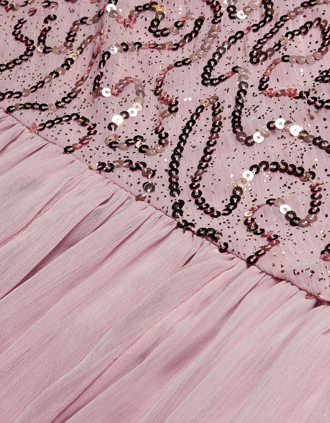 Mara Flutter Sleeve One-Shoulder Prom Dress Pink