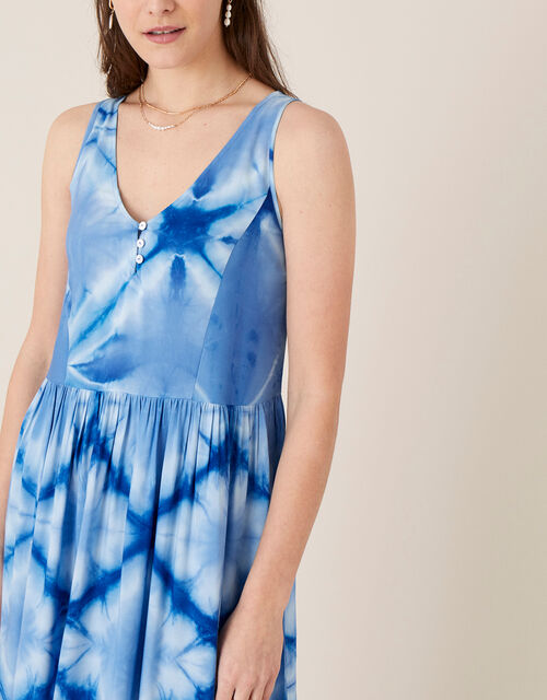 Zaria Tie Dye Maxi Dress, Blue (BLUE), large