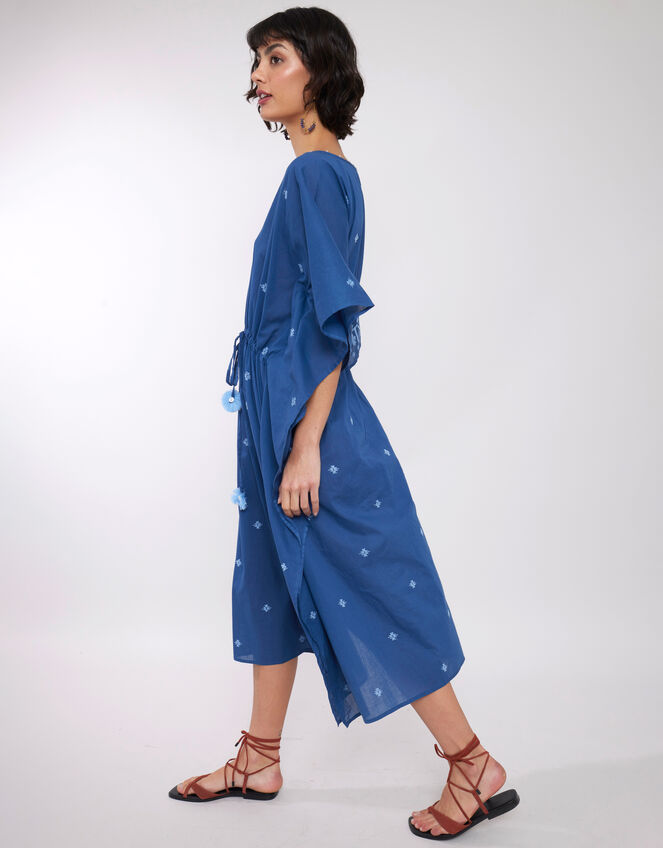 East Petra Embroidered Kaftan, Blue (BLUE), large