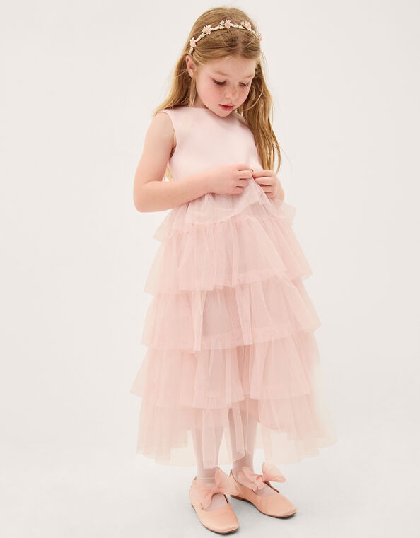 Sleeveless Tiered Party Dress, Pink (PINK), large