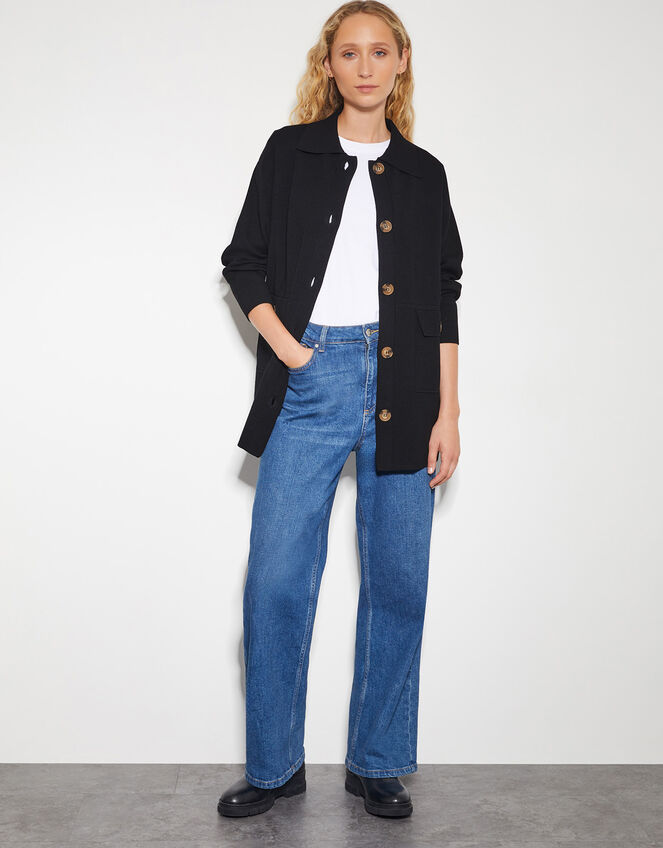 Nina Knit Utility Jacket, Black (BLACK), large