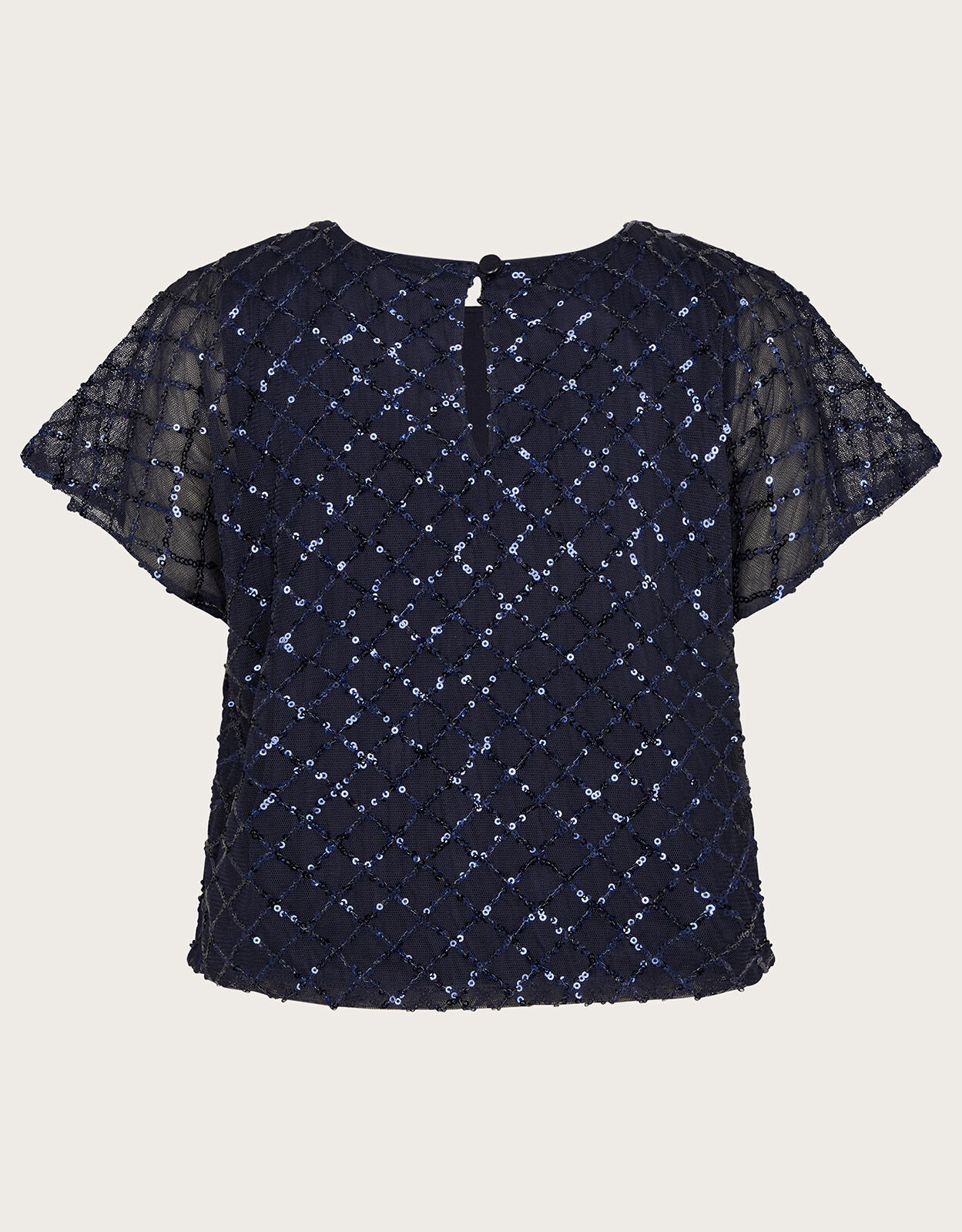 Navy blue sequin blouse clearance