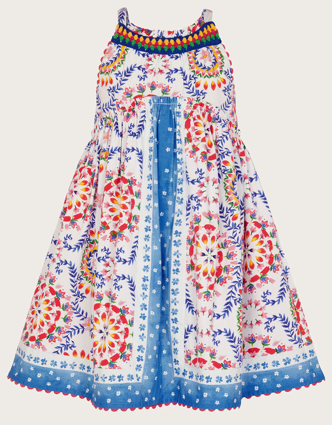 Heritage Tile Crochet Detail Dress Ivory | Girls' Dresses | Monsoon UK.