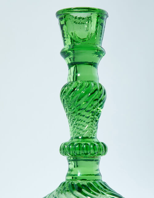Glass Candle Stick Holder, Green (GREEN), large