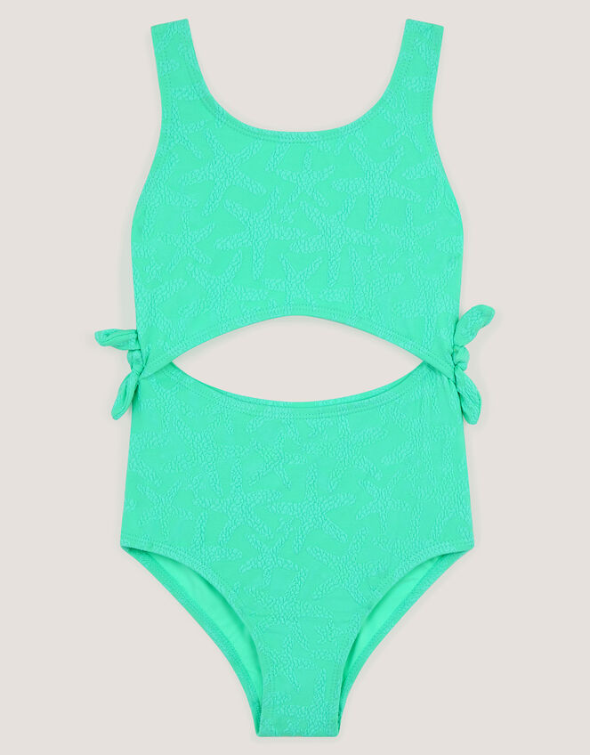Starfish Imprint Cut Out Swimsuit, Green (GREEN), large