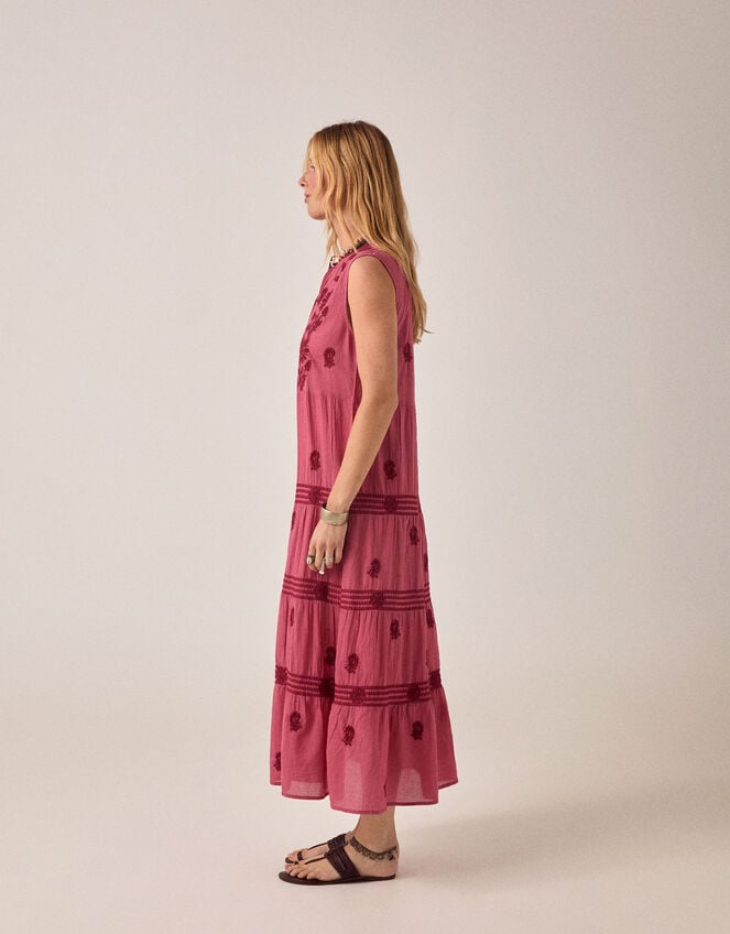 Maison Hotel Lili Sleeveless Embroidered Maxi Dress, Pink (PINK), large