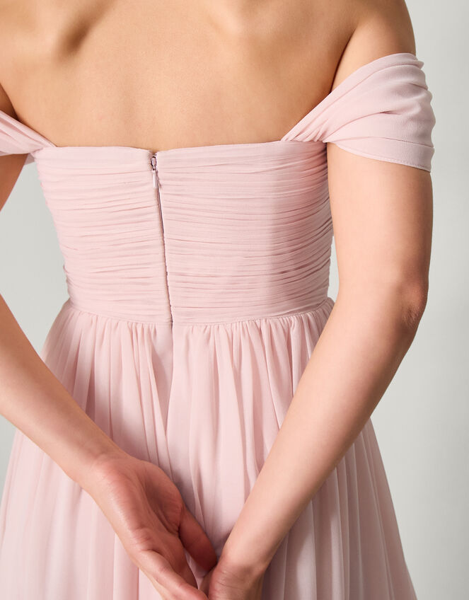 Evelyn Bardot Bridesmaid Dress Pink