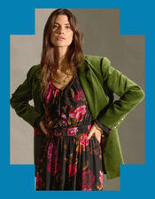 East Velaris Velvet Blazer, Green (GREEN), large