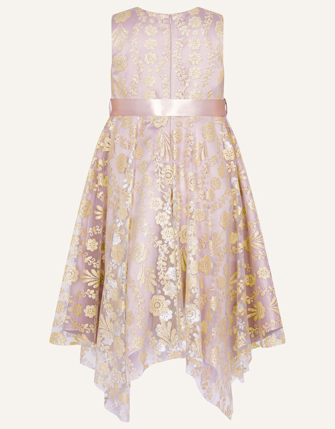 Angelina Hanky Hem Glitter Print Dress, Pink (PINK), large