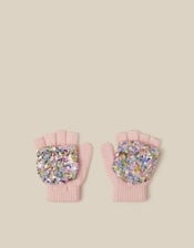 Sequin Fingerless Gloves, Pink (PINK), large