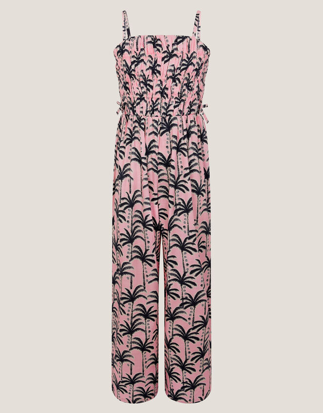 Palm Print Strappy Jumpsuit, Pink (PINK), large