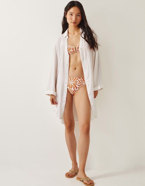 Esme Beach Shirt Dress, White (WHITE), large