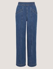 Harper Short Wide Leg Jeans, Blue (DENIM BLUE), large