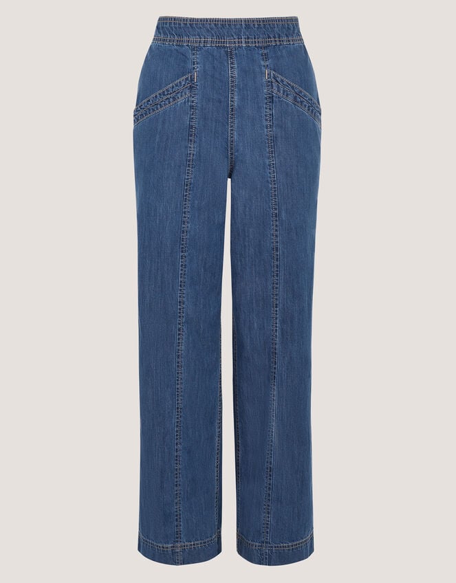Harper Short Wide Leg Jeans, Blue (DENIM BLUE), large