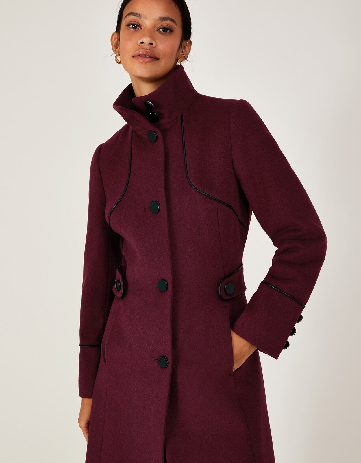 Ladies burgundy clearance coat uk