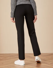 Philippa High-Waisted Zip Ponte Trousers, Black (BLACK), large