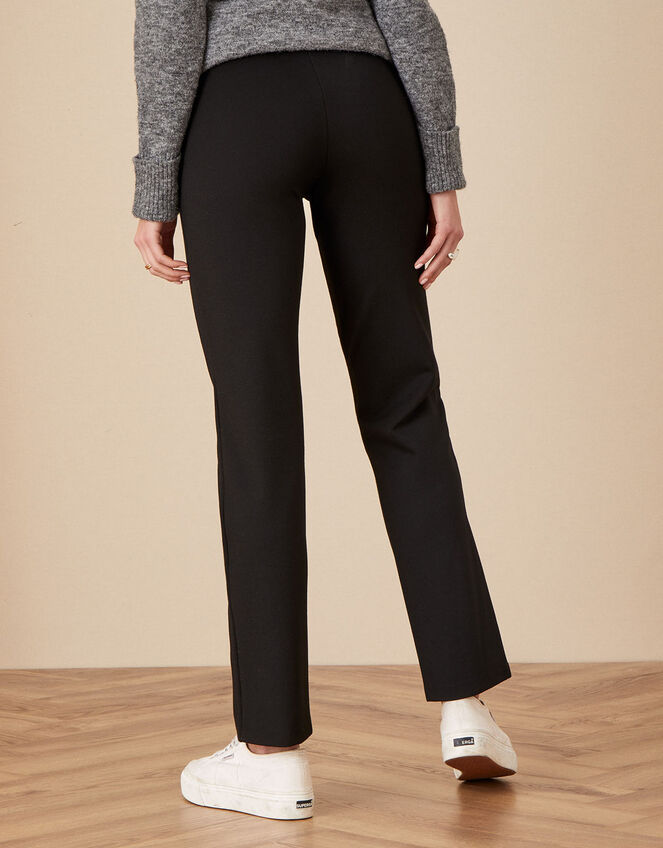 Philippa High-Waisted Zip Ponte Trousers, Black (BLACK), large