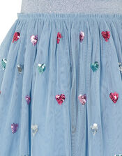Disco Sequin Heart Skirt, Blue (BLUE), large