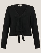 Tina Tie Front Cardigan, Black (BLACK), large