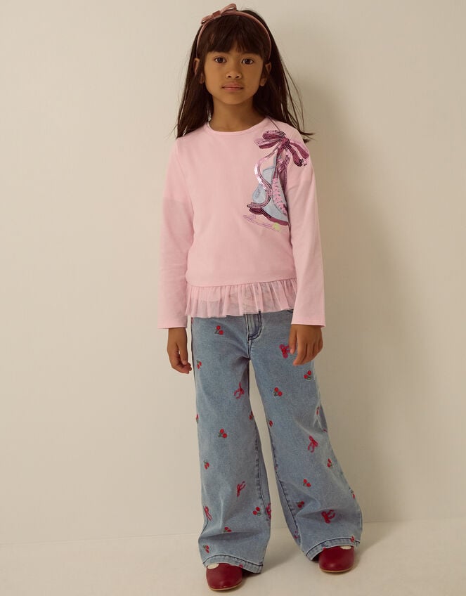 Sequin Ice Skates Top, Pink (PINK), large