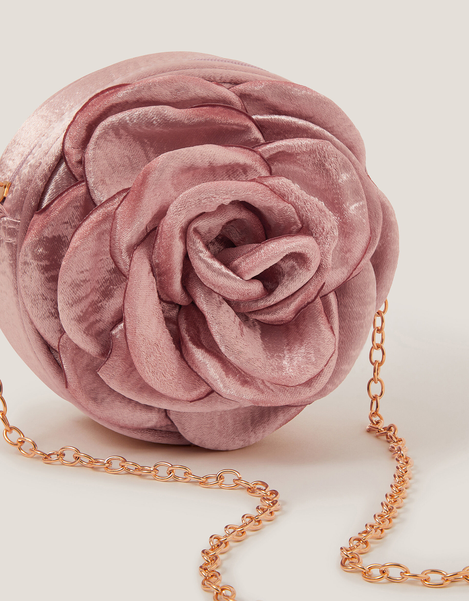 3D Flower Zipper Crescent Bag