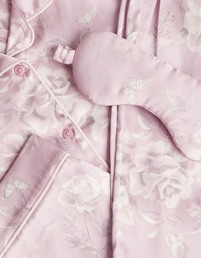 Satin Roses Pjs and Mask Set, Pink (PINK), large