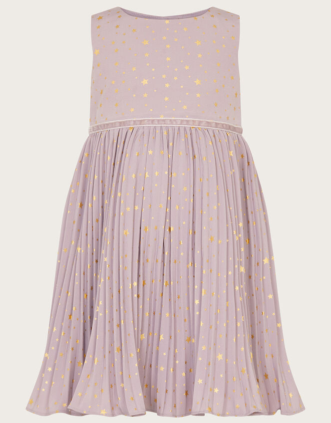 Baby Angelina Cosmic Print Pleat Dress, Purple (LILAC), large