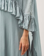 Jodie Ruffle Cape Chiffon Maxi Dress, Blue (PALE BLUE), large