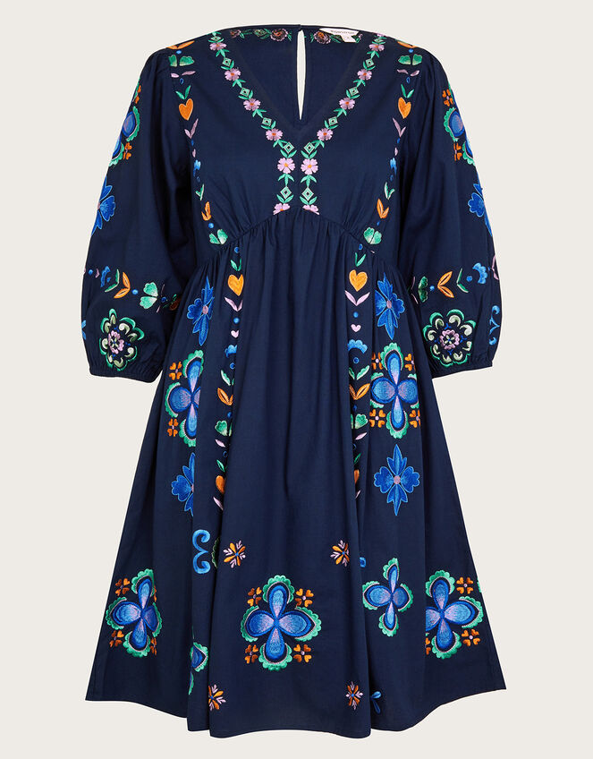 Eden Embroidered Dress, Blue (NAVY), large