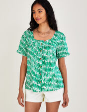 Benita Square Neck Top, Green (GREEN), large