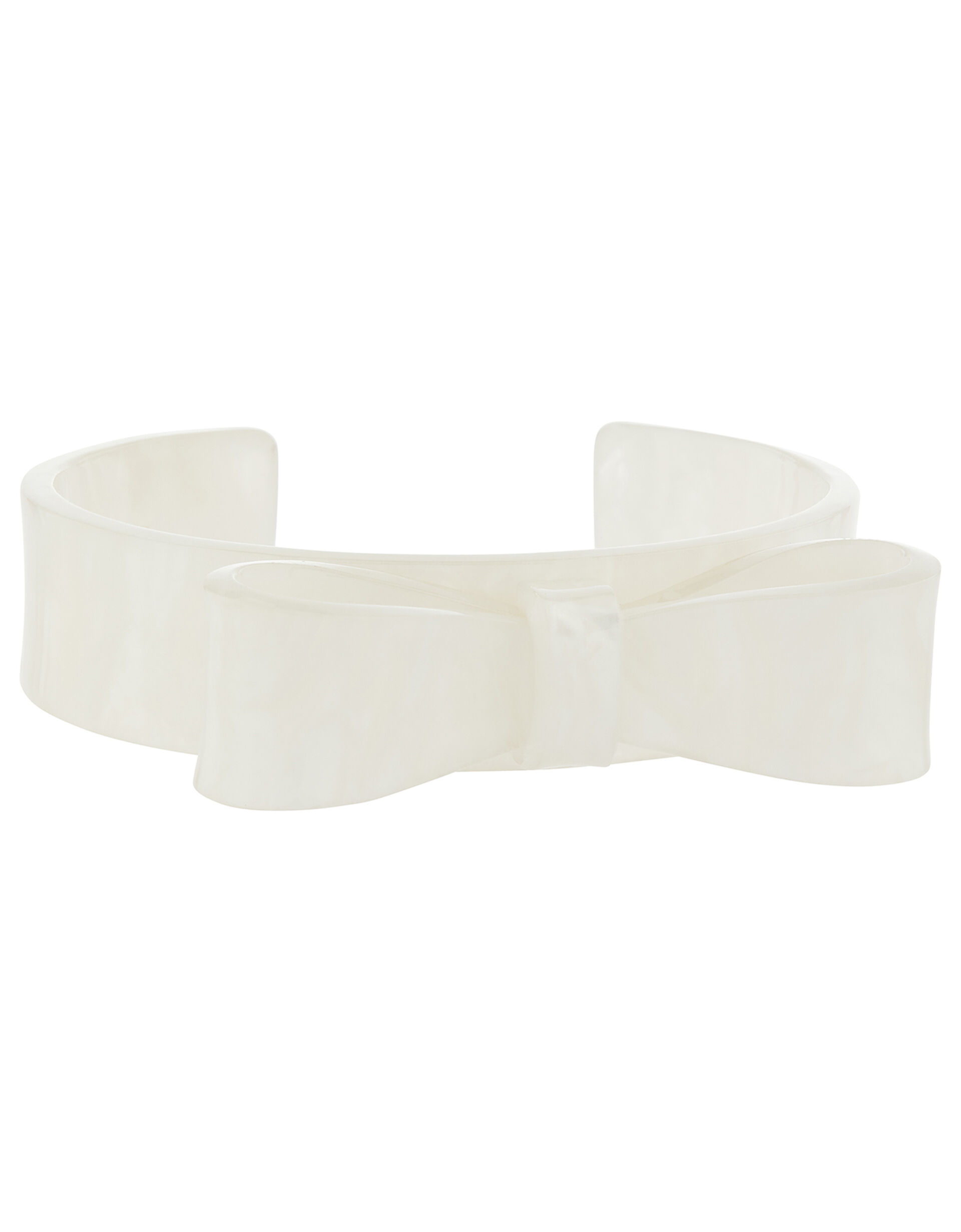 Pearly Resin Bow Cuff Bracelet, , large