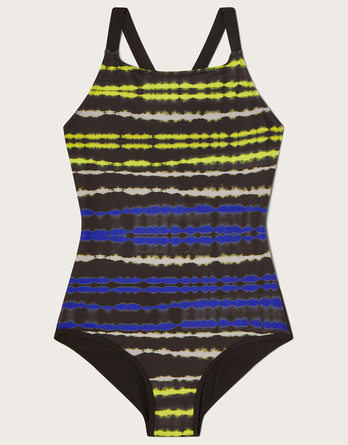 Sunset Ribbed Tie Swimsuit - Black