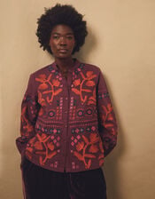 East Joseline Floral Embroidered Blouse, Red (BURGUNDY), large